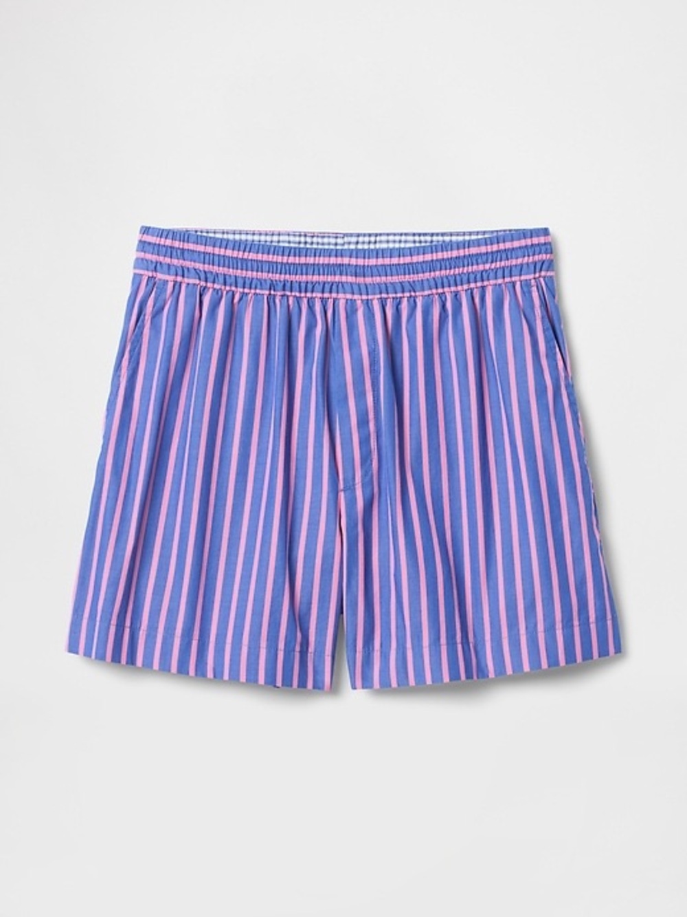GAP organic cotton poplin Striped boxer Shorts in Blue and Pink - size L